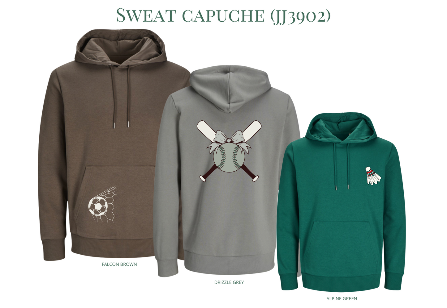Sweat capuche avec Marquage (jj3902)