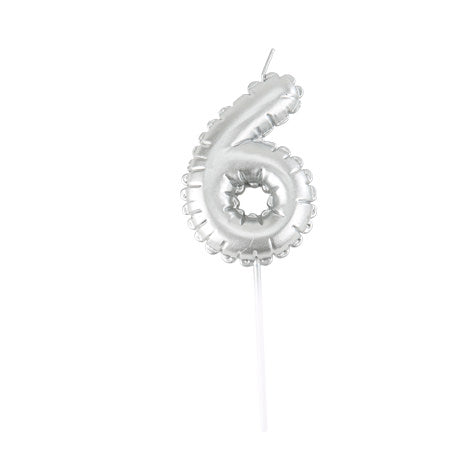 Bougie Chiffre  Effet Ballon Argent 8cm Chiffres de 0 à 9