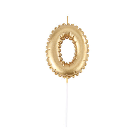 Bougie Chiffre  Effet Ballon Or 8cm Chiffres de 0 à 9