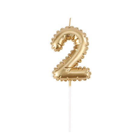 Bougie Chiffre  Effet Ballon Or 8cm Chiffres de 0 à 9