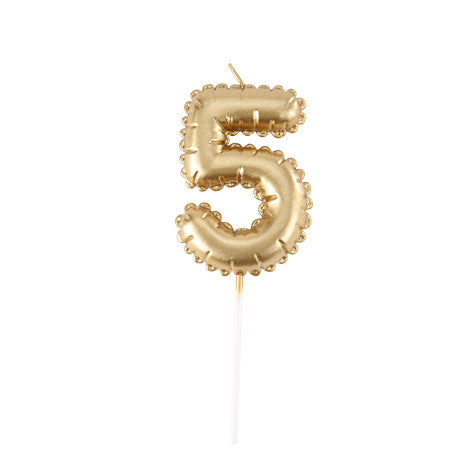 Bougie Chiffre  Effet Ballon Or 8cm Chiffres de 0 à 9