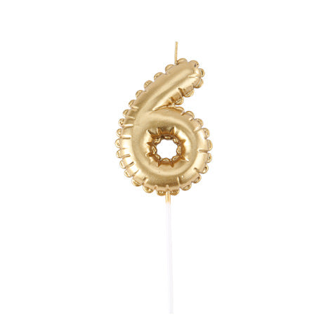 Bougie Chiffre  Effet Ballon Or 8cm Chiffres de 0 à 9