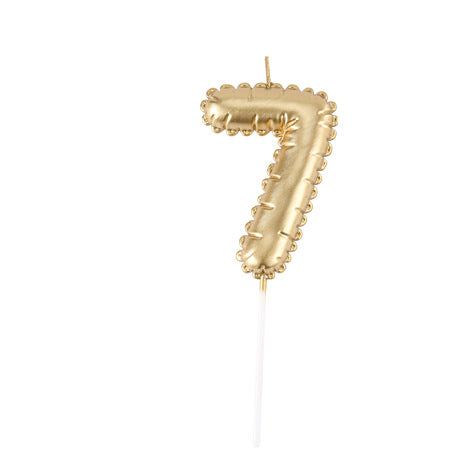 Bougie Chiffre  Effet Ballon Or 8cm Chiffres de 0 à 9