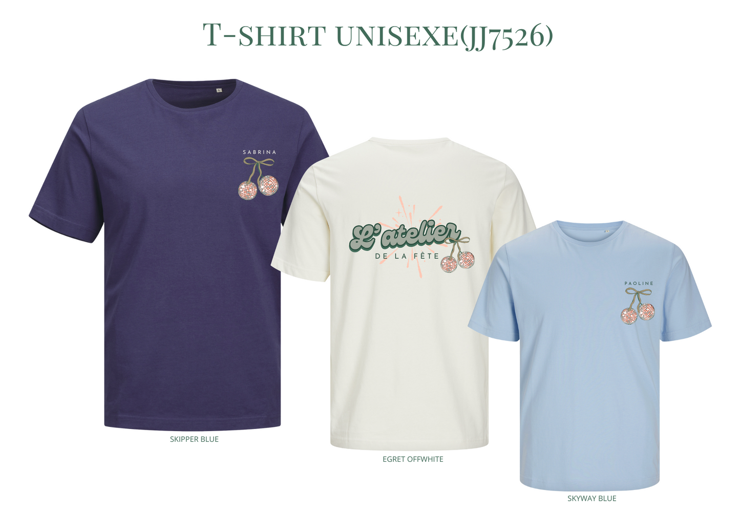 T-shirt unisexe à Broder (jj7526)