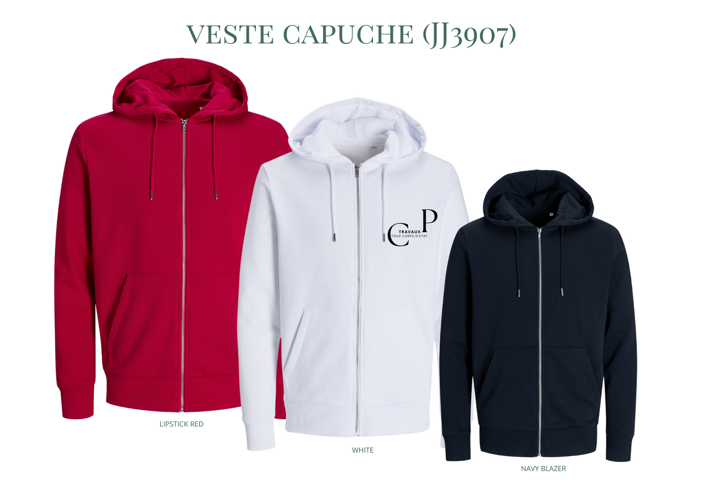Veste capuche avec Marquage (JJ3907)